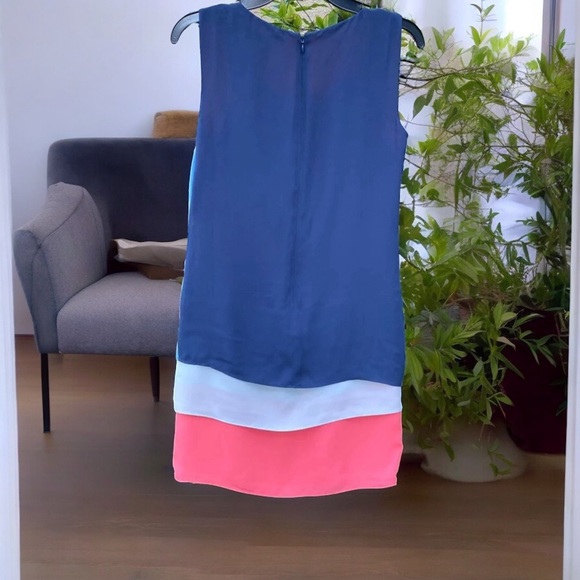 BCBGMaxAzria Color Block Layered Sheath Dress Size:12 - Picture 2 of 5